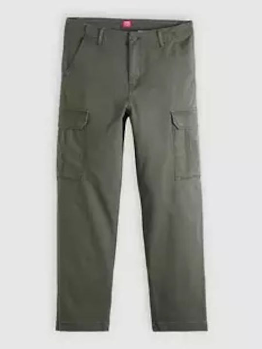 Trousers Cargo Elastic in Tapered Line Green