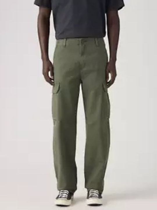 Trousers Cargo Elastic in Tapered Line Green