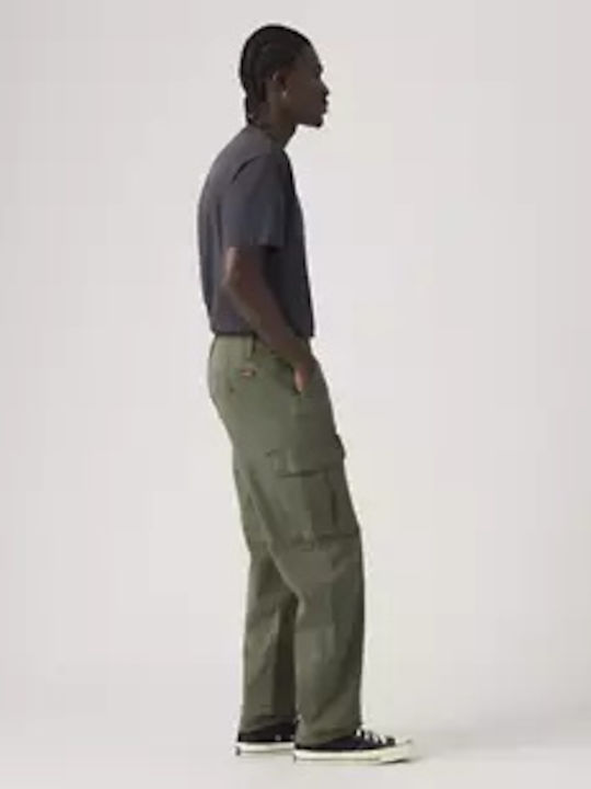 Trousers Cargo Elastic in Tapered Line Green