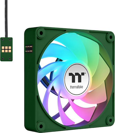 Thermaltake CT140 EX Обратен Перка Вентилатор За Кутия (1800 Оборота / 94.95 CFM) с ARGB Осветление и Свързване 3-Pin / 4-изводна ШИМ 3 бр. Зелен