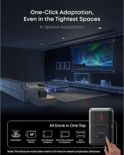 Nebula by Anker X1 4K Mini Projector DLP 4K Ultra HD Laser με Wi-Fi και Ενσωματωμένα Ηχεία