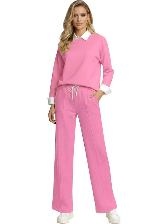 Women's Pink Set with Trousers Loose Fit