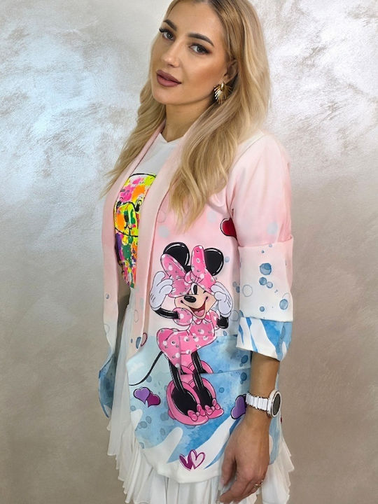 Μακρύ Γυναικείο Σακάκι Pink