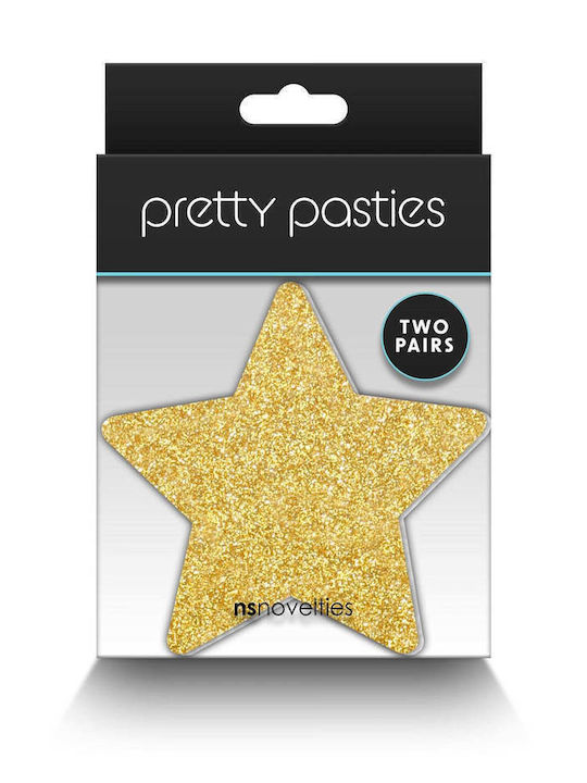 Glitter Αστέρια Θηλές 2 Ζευγάρια Kokkino