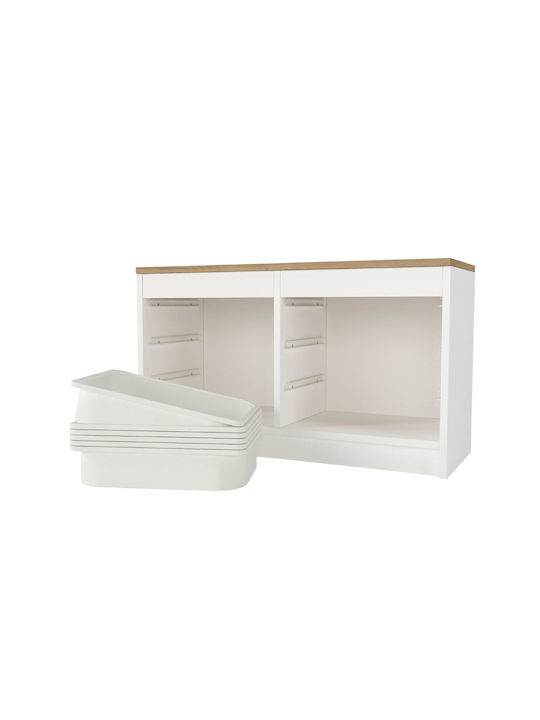Comodă pentru copii Alb cu 6 sertare 89x34x52buc