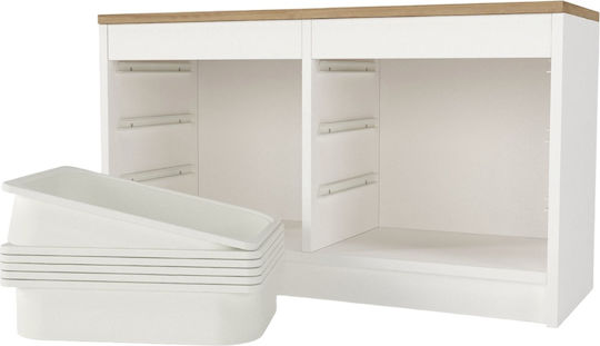 Kids Chest of Drawers White with 6 Drawers 89x34x52cm