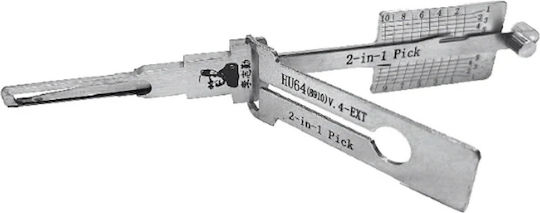 Lishi Car Decoder Hu64 8910 2 În 1 Decoder + Pick Mercedes-Benz Hu64 10-Tăieturi Aprindere Ușă Portbagaj Deblocare