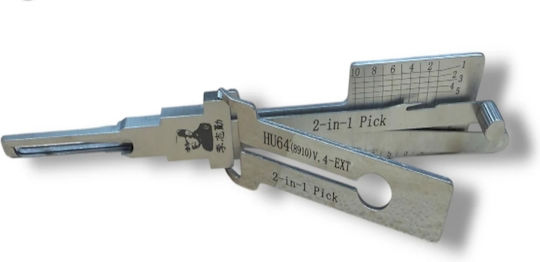 Lishi Car Decoder Hu64 8910 2 În 1 Decoder + Pick Mercedes-Benz Hu64 10-Tăieturi Aprindere Ușă Portbagaj Deblocare