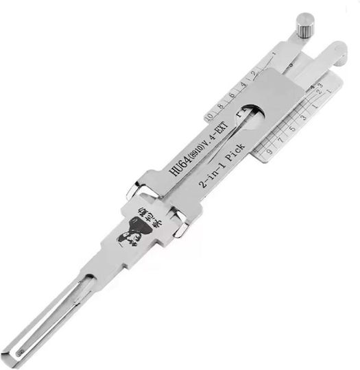 Lishi Car Decoder Hu64 8910 2 În 1 Decoder + Pick Mercedes-Benz Hu64 10-Tăieturi Aprindere Ușă Portbagaj Deblocare