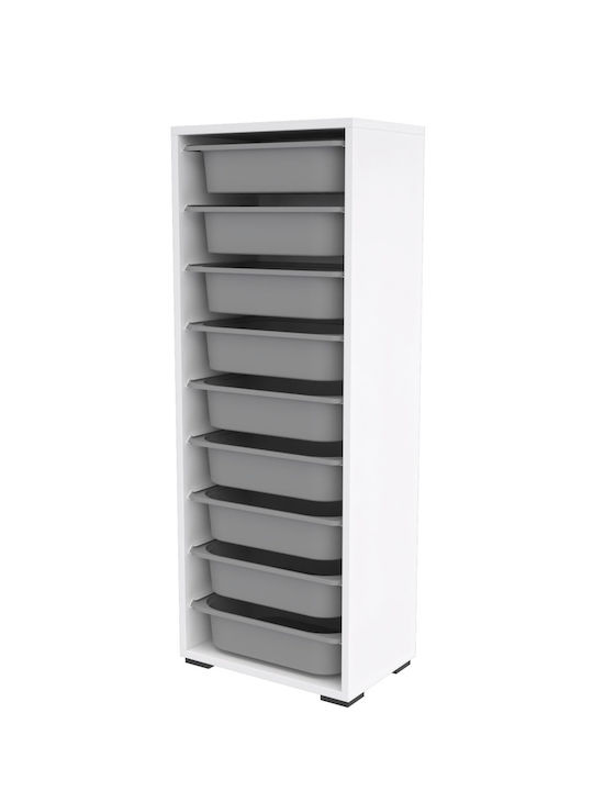 Comodă pentru copii Alb cu 9 sertare 45.5x30x122buc