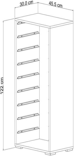 Kids Chest of Drawers White with 9 Drawers 45.5x30x122cm