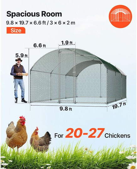Vevor Metallic Poultry Coop L0.19 x W0.09 x H0.06m