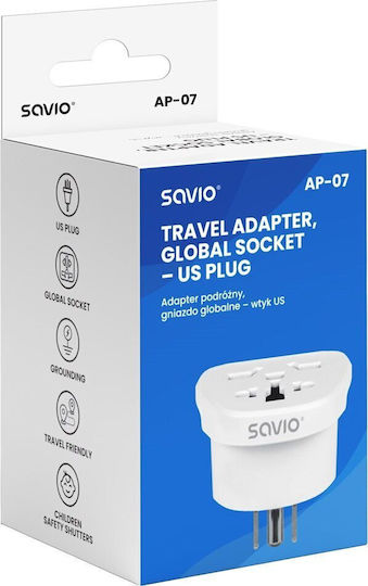 Savio Adaptor Priză de la Universal în America