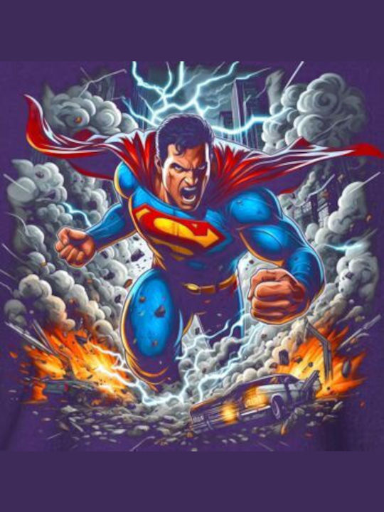 Crewneck Φούτερ Superman Unleashed Pop Culture Purple Crewneck Φούτερ Superman Unleashed Pop Culture Purple