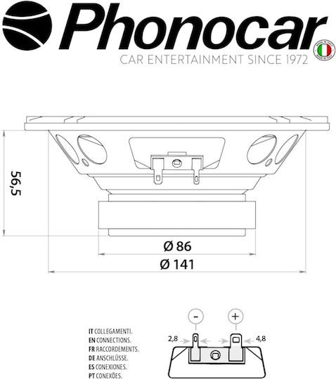 Phonocar Set Auto-Lautsprecher mit 35W RMS (Tieftöner)