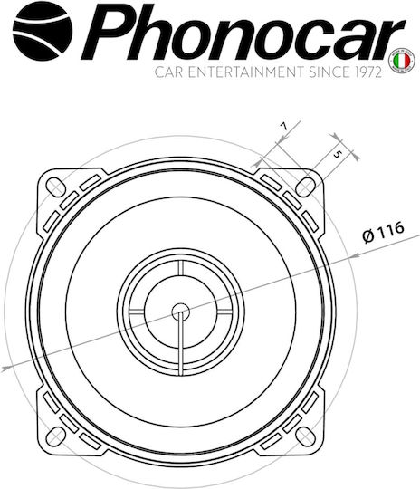 Phonocar Alpha Σετ Ηχεία Αυτοκινήτου Ομοαξονικά 4" με 30W RMS (2 Δρόμων)