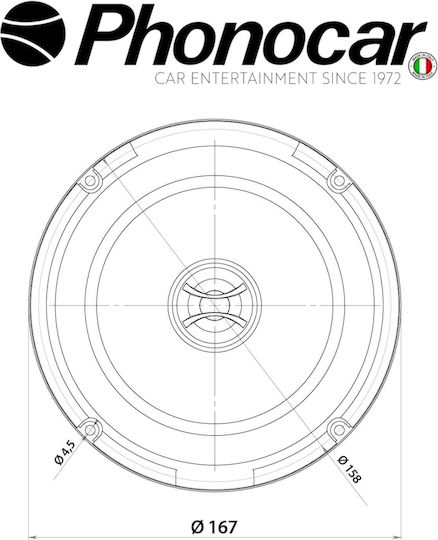 Phonocar Σετ Ηχεία Αυτοκινήτου Ομοαξονικά 6.5" με 35W RMS (2 Δρόμων)