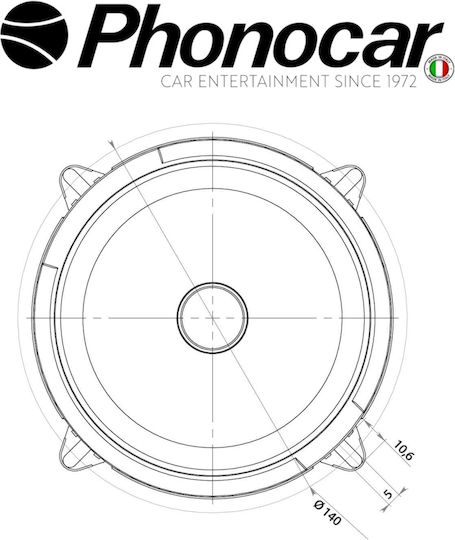 Phonocar Car Speaker Set with 50W RMS (Woofer)