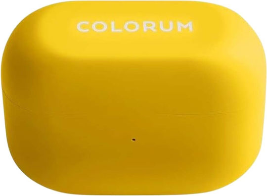 Colorum In-ear Bluetooth Handsfree Ακουστικά με Θήκη Φόρτισης Κίτρινα