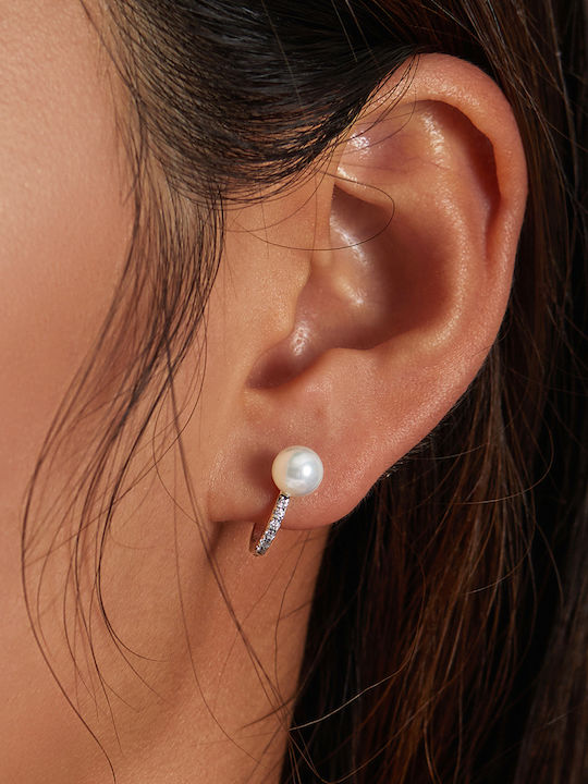 Daskalakis Earrings made of Silver with Stones & Pearls