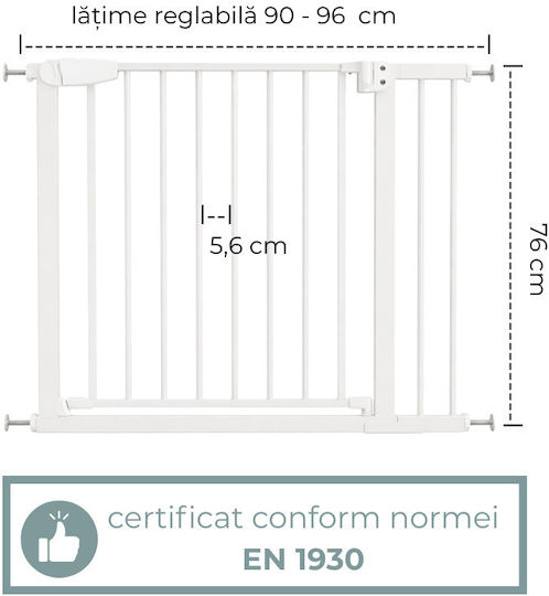 Kidizi Security Door Simple Placement made of Metal in White Color 1pcs
