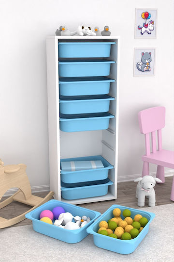 Comodă pentru copii Alb cu 9 sertare 45.5x30x122buc Comodă pentru copii Alb cu 9 sertare 45.5x30x122buc