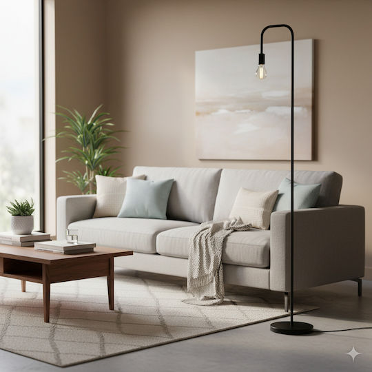 HomeMarkt Kramer Φωτιστικό Δαπέδου Υ169xΜ24εκ. με Ντουί για Λαμπτήρα E27 Μαύρο