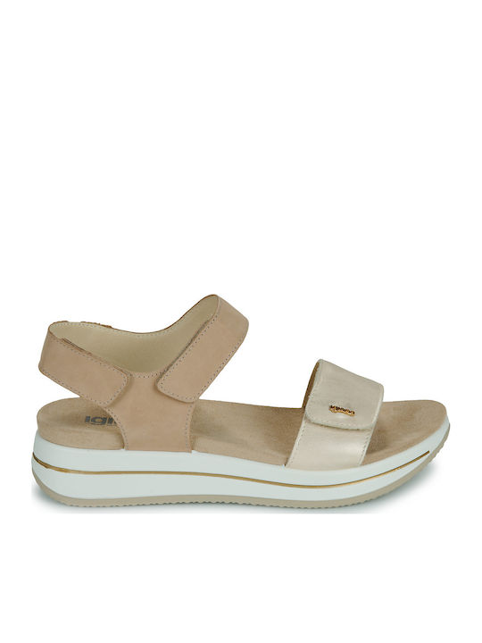 Damenplattformen Beige