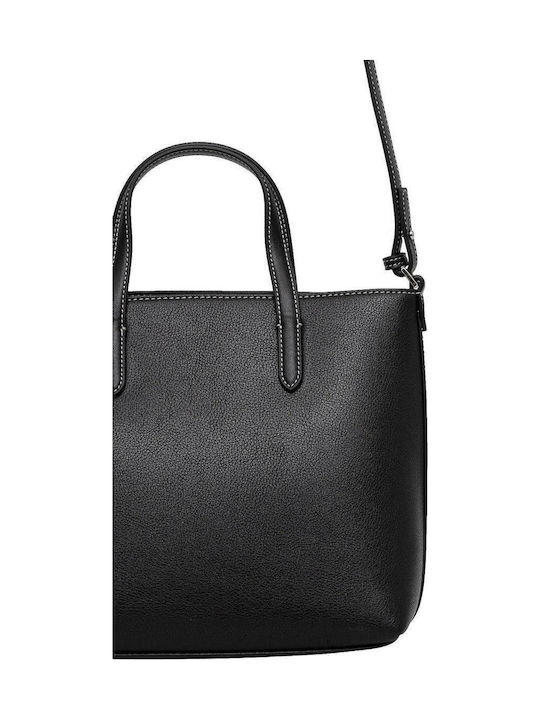 Metal Logo Women's Bag Tote Handbag Black