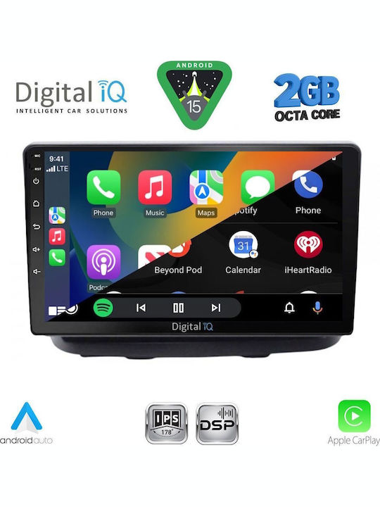 Digital IQ Car Audio System for Fiat Doblo 2002-2009 (Bluetooth/USB/WiFi/GPS/Apple-Carplay/Android-Auto) with Touch Screen 10"