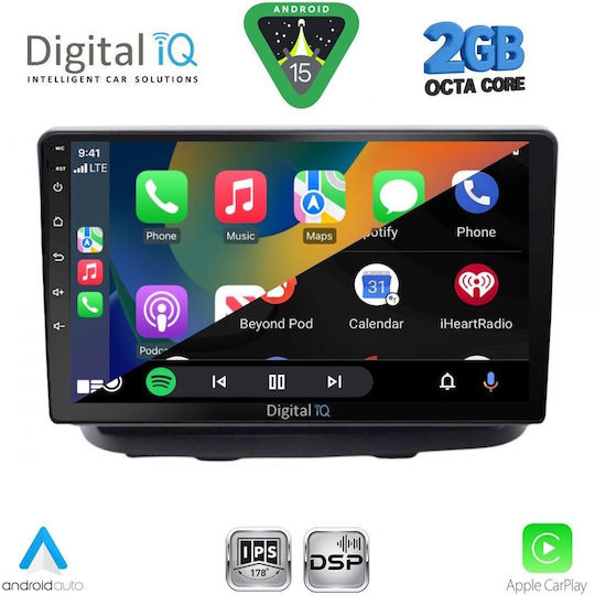 Digital IQ Car Audio System for Fiat Doblo 2002-2009 (Bluetooth/USB/WiFi/GPS/Apple-Carplay/Android-Auto) with Touch Screen 10"