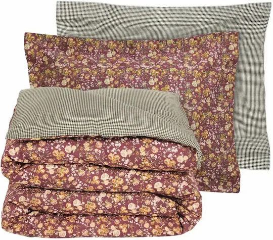 Das Home Sheet Sets King Size 260x280cm. Happy Bordeaux, Green 4pcs