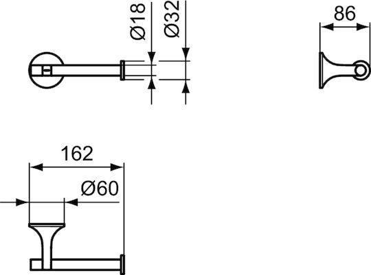 Ideal Standard Χαρτοθήκη Μεταλλική Ασημί