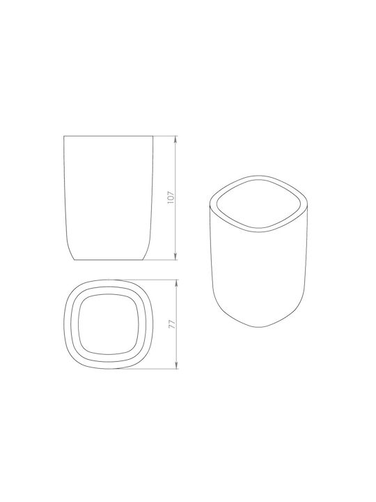 Gedy Cup Holder made of Resin Gray