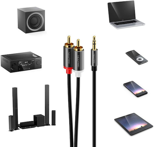 DeleyCON Audio Cable 3.5mm Male - 3.5mm Male Black 3m with Gold Plated Terminals MK3735