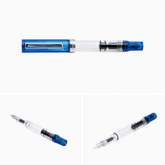 Twsbi Piston Filling Peniță de Caligrafie Extra Fine Transparent cu Roșu Cerneală