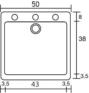Sanitec 03-03-33900 Drop-In от Течен Гранит Дължина 50xШирина 50см Бял Sanitec 03-03-33900 Drop-In от Течен Гранит Дължина 50xШирина 50см Бял