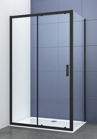 Piccadilly Cabinet Duș cu Glisare Ușă 100-105x195cm Sticlă transparentă Negru