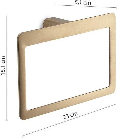 Gedy Pirinei Pi70 Single Wall-Mounted Bathroom Ring Gold