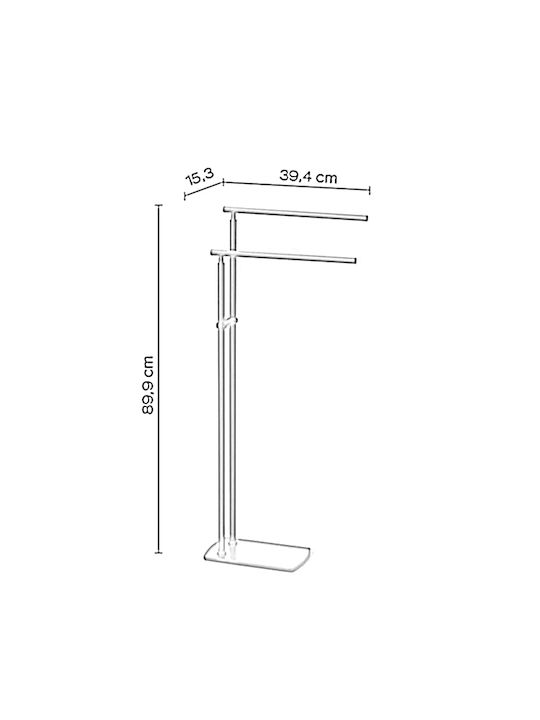 Gedy Double Wall-Mounted Bathroom Rail Inox Silver
