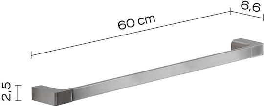 Gedy Pirinei Single Wall-Mounted Bathroom Rail Inox Silver