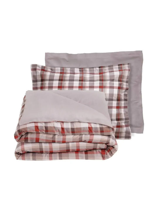 Das Home Duvet Cover Set Cotton Single with Pillowcase 160x240 Happy Taupe