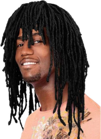 Αποκριάτικη Περούκα Rasta Μακριά Dreadlocks 140g Μαύρo