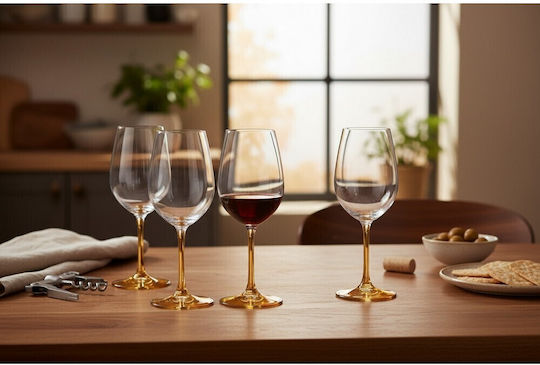 Domumart Set Gläser für Weißwein aus Kristall in Orange Farbe Mit Stiel 350ml 6Stück