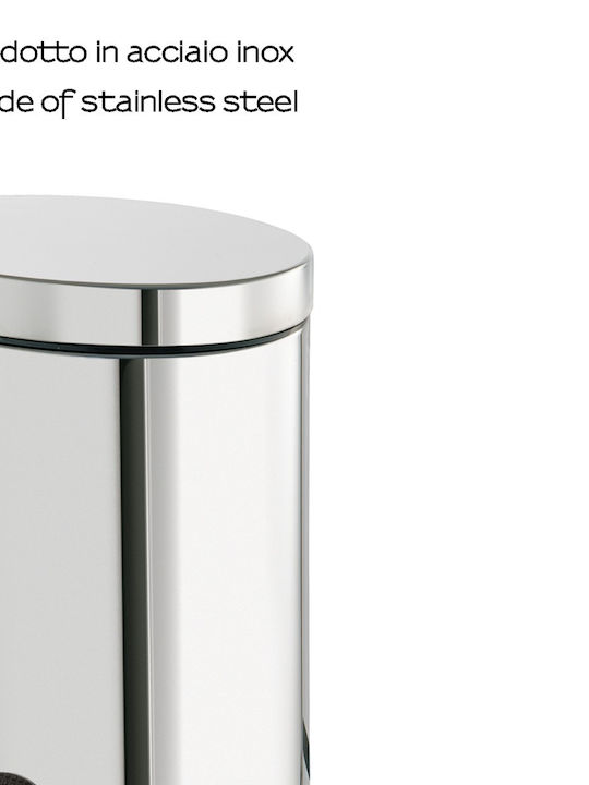 Gedy Inox Καλαθάκι Μπάνιου Soft Close 5lt Ασημί