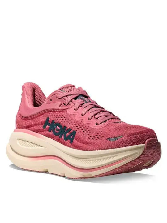 HOKA Bondi 9 Women's Running Pink / Beige