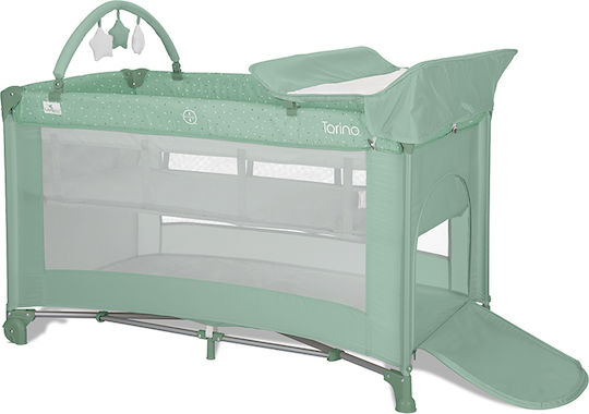 Lorelli Torino Кошара За Игра 2 Нива С Матрак Зелен 70x127см