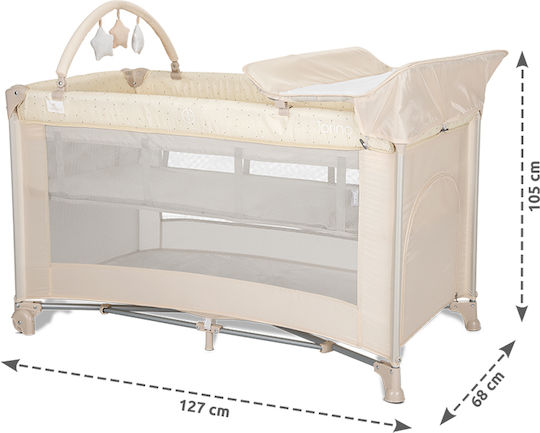 Lorelli Torino Παρκοκρέβατο 2 Επιπέδων με Στρώμα Μπλε 70x127cm