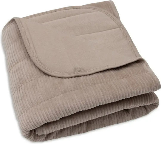 Jollein Decke Wickeltücher für Kinderzimmer Velvet Rib Samt Braun 75x100cm