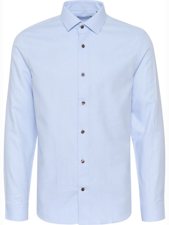 Langärmeliges Baumwollhemd in Normale Passform Chambray Blau 30207538-Blau